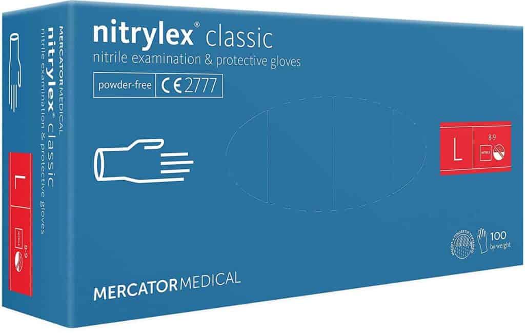 NITRYLEX NITRILE CLASSIC GLOVES PREMIUM 2.8MIL BLUE CAT III