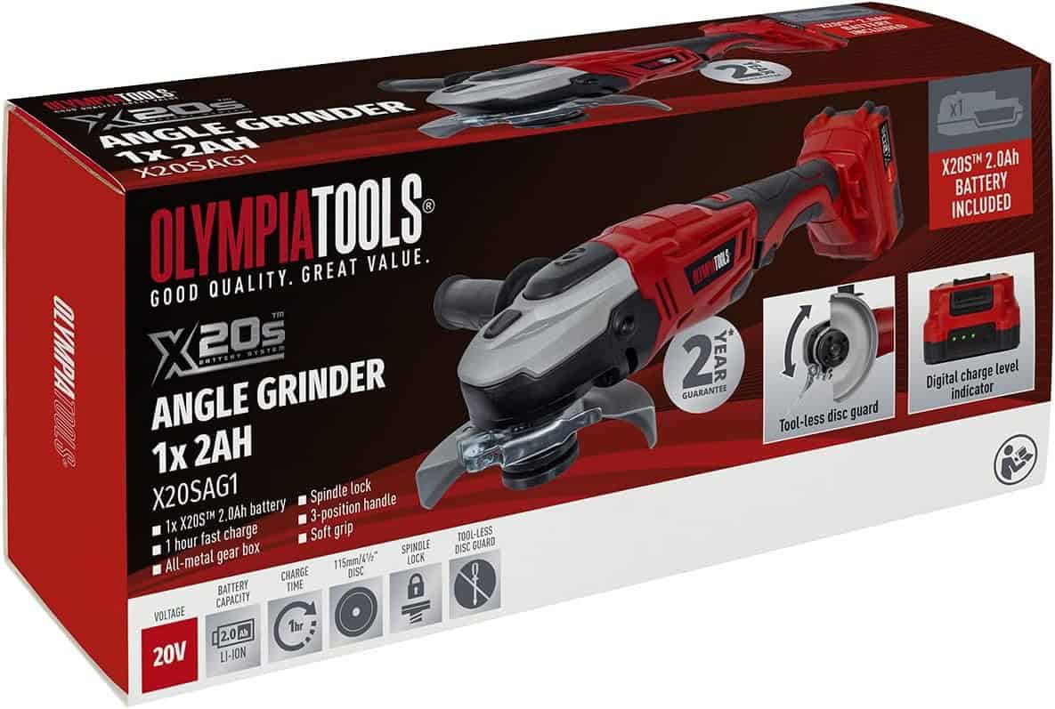 Olympia Anger Grinder Cordless 20v Battery with Charger & Accessories - OLPX20SAG1 - Image 3