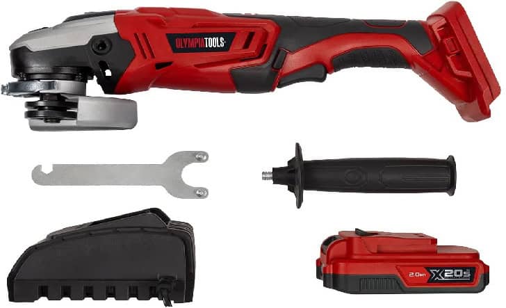 Olympia Anger Grinder Cordless 20v Battery with Charger & Accessories - OLPX20SAG1